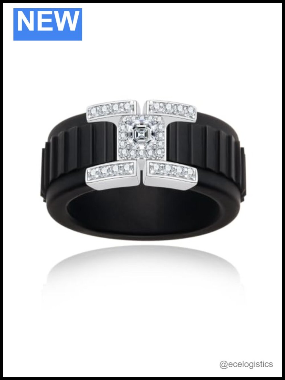 Moissanite Silicone Ring 925 Sterling Silver Engagement Ring for Women